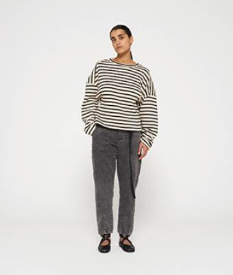 Sweater smock stripes light nat-black 10 Days