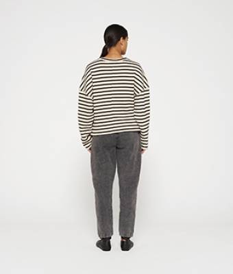 Sweater smock stripes light nat-black 10 Days