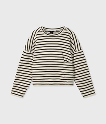 Sweater smock stripes light nat-black 10 Days