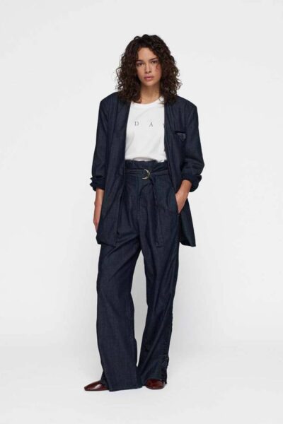 Belted wide leg pants yale blue 10 DAYS