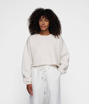 Cropped statement sweater soft white melee 10 DAYS