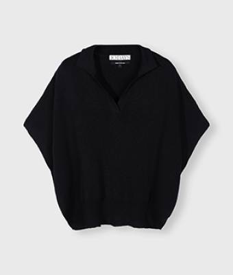 Short sleeve knit sweater black 10 DAYS