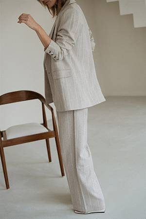 Edwin pant light grey lurex stripe Aimee The Label