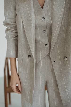 Bo blazer light grey lurex stripe Aimee The Label