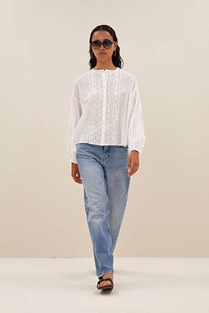 Kate blouse off white By-Bar Amsterdam