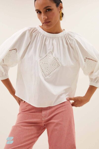 Iva blouse off white By-Bar Amsterdam