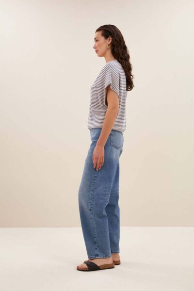 Tyler small stripe top kingsblue By-Bar Amsterdam