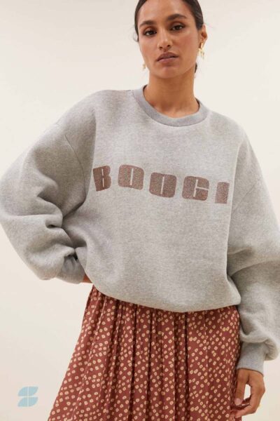 Bibi boogie sweater grey melee By-Bar Amsterdam