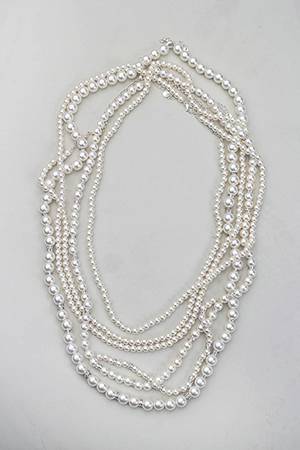 Pearl Long Necklace 4 set Bow19