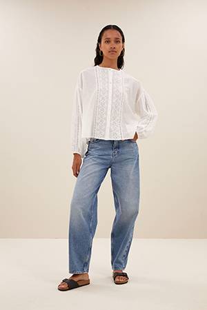 Kate blouse off white By-Bar Amsterdam