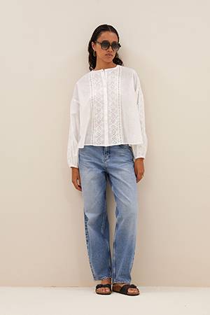 Kate blouse off white By-Bar Amsterdam