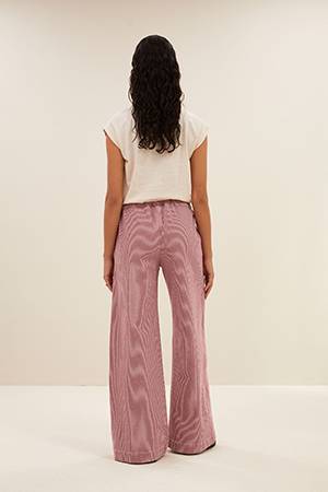 Neal cherry stripe pants milky By-Bar Amsterdam