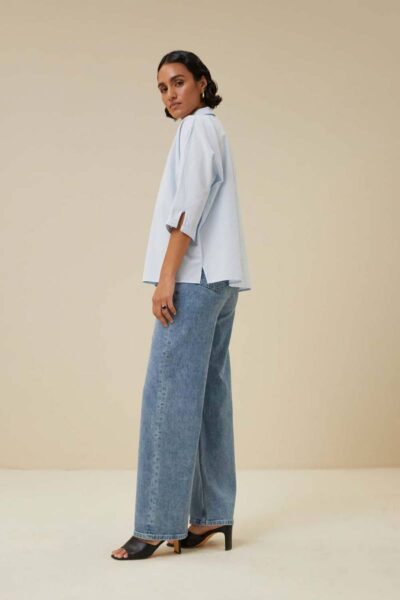 Norel chambray blouse light blue By-Bar Amsterdam