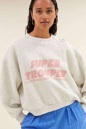 Bibi trouper sweater light grey By-Bar Amsterdam