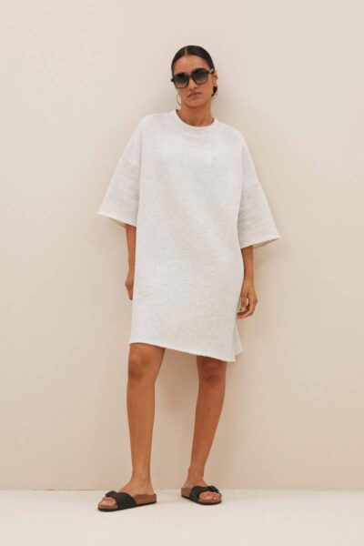 Willow sweat dress light grey mel By-Bar Amsterdam