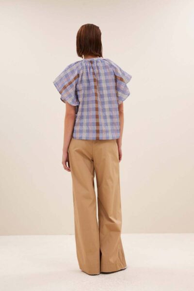 Vina check blouse grid print By-Bar Amsterdam