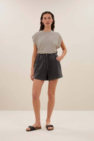 Mason small stripe top black By-Bar Amsterdam