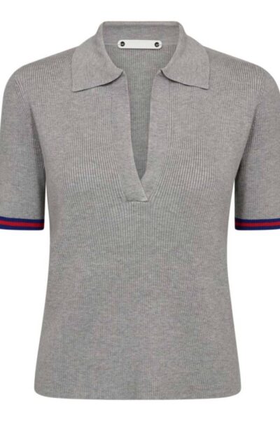 Balin polo knit tee light grey Co’Couture