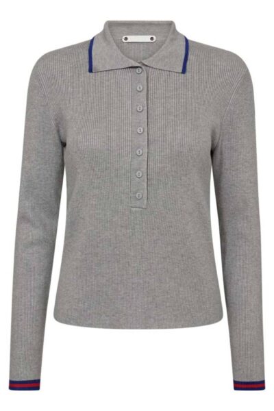 Balin polo knit light grey Co’Couture