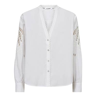 Kelisse lace cut v-shirt white Co’Couture