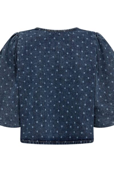 Darin dot bow blouse denim blue Co’Couture