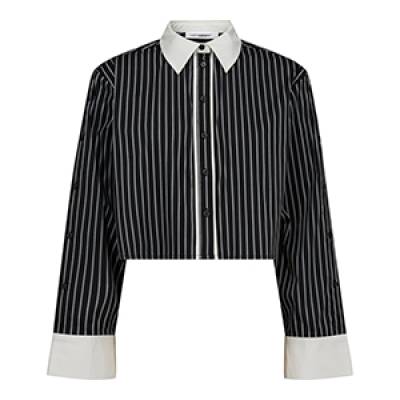 Danny stripe crop shirt black Co’Couture