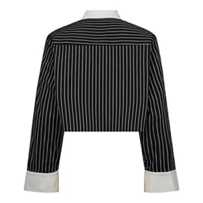 Danny stripe crop shirt black Co’Couture