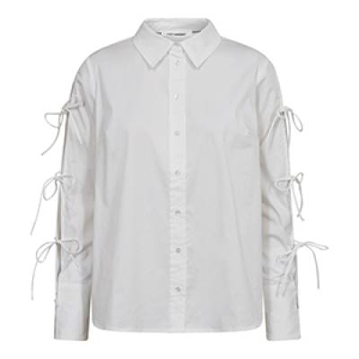 Poppy tie sleeve shirt white Co’Couture