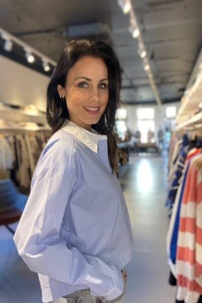 Gia crop shirt pale blue Co’Couture