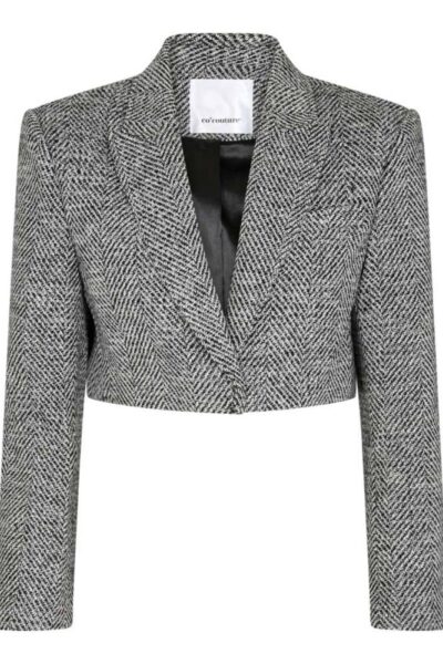 Ina crop herring blazer black Co’Couture