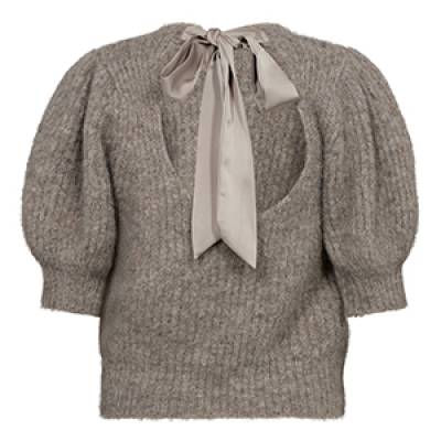 Coralie bow rib knit walnut Co’Couture