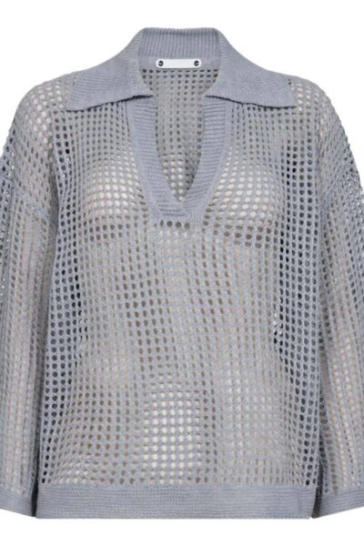 Ozzy pole hole knit light grey Co’Couture