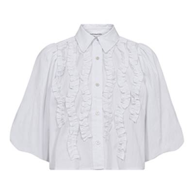 Co crisp ruffle puff shirt white Co’Couture