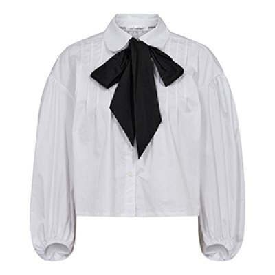 Cotton crisp bow shirt white Co’Couture