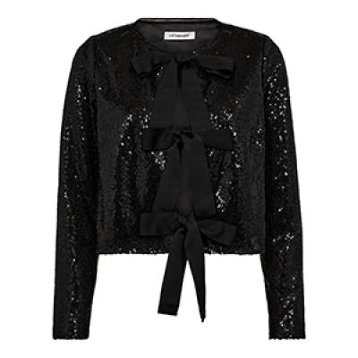 Stevie sequin bow blouse black Co’Couture