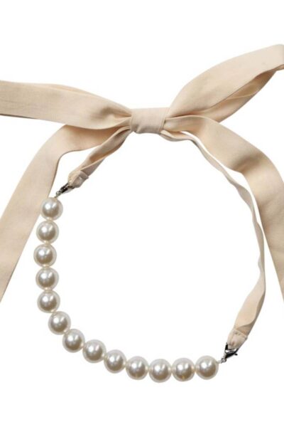 Pearl choker necklace bone Co’Couture