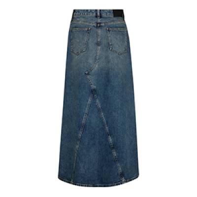 Darin long slit skirt denim blue Co’Couture