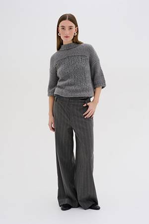 TitoMW wide pant grey w. white stripe MEW