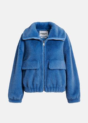 Genz faux fur jacket another blue Essentiel