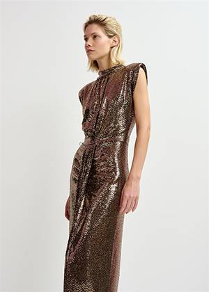 Gonnak fitted jersey dress gold Essentiel