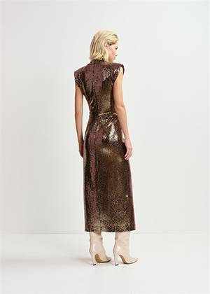 Gonnak fitted jersey dress gold Essentiel