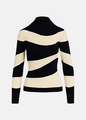 Goose wavy knit pull C3 black Essentiel