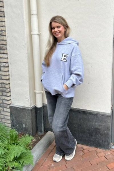 Gris patched sweatshirt hurricane grey Essentiel