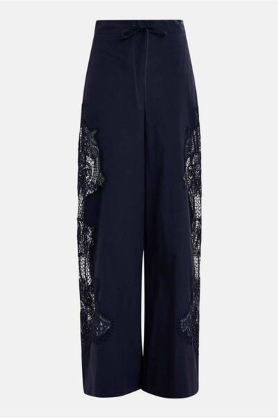 Hace lace panelled pants dark sapphire Essentiel