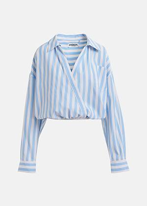 Hare1 wide wrap shirt C2 aqua blue Essentiel