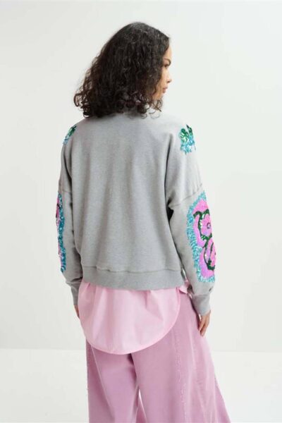 Hecrazy embroidered sweatshirt C1 nimbus Essentiel