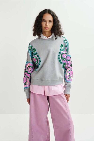 Hecrazy embroidered sweatshirt C1 nimbus Essentiel