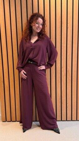 Hug placed print pants cabernet Essentiel