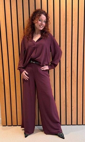 Hug placed print pants cabernet Essentiel