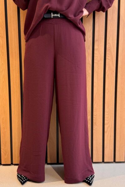 Hug placed print pants cabernet Essentiel